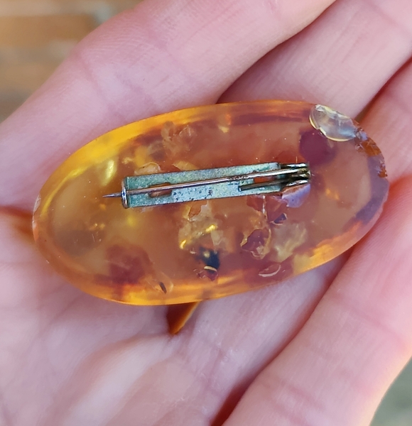 Vintage Met Baltic Amber Brooch - Picture 2 of 5